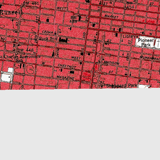 Topographic Map of Mount Pilgram Missionary Baptist Church, KY