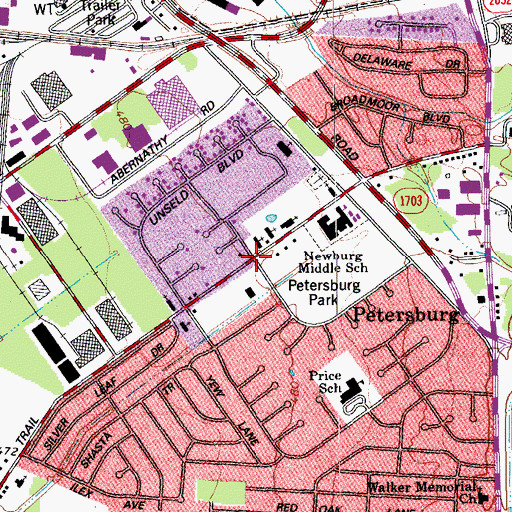 Topographic Map of Newburg Apostolic Church, KY