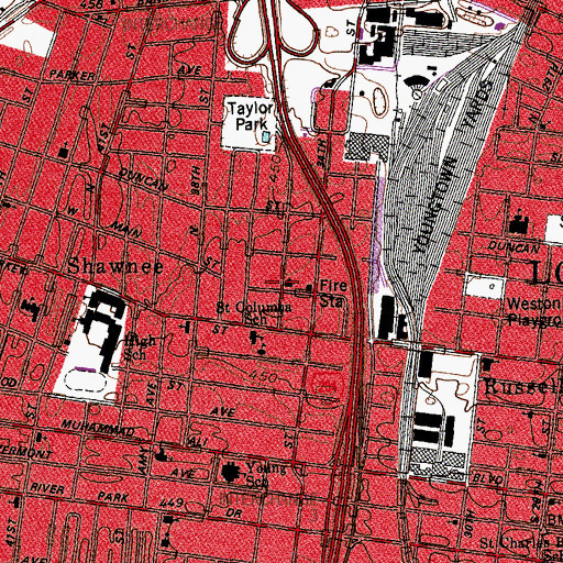 Topographic Map of North Thirty-fifth Street Church of Christ, KY