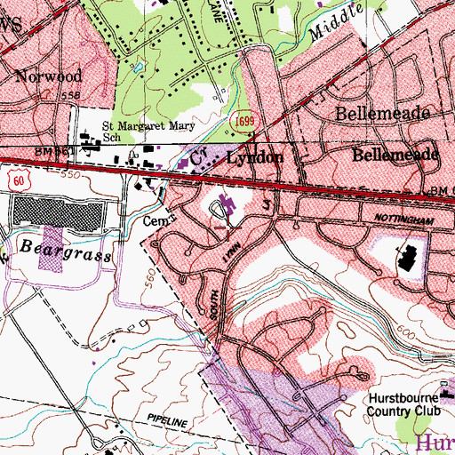Topographic Map of Our Savior Lutheran Church, KY