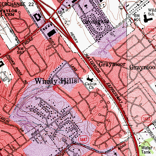 Topographic Map of Tawianese Presbyterian Church, KY