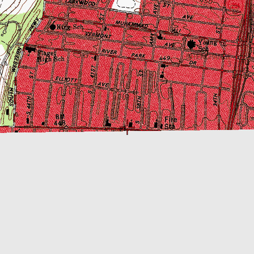 Topographic Map of Third Central United Christian Church, KY