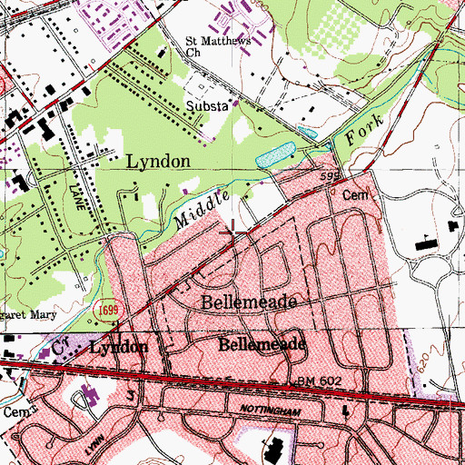Topographic Map of Trinity Chapel Assembly of God Church, KY