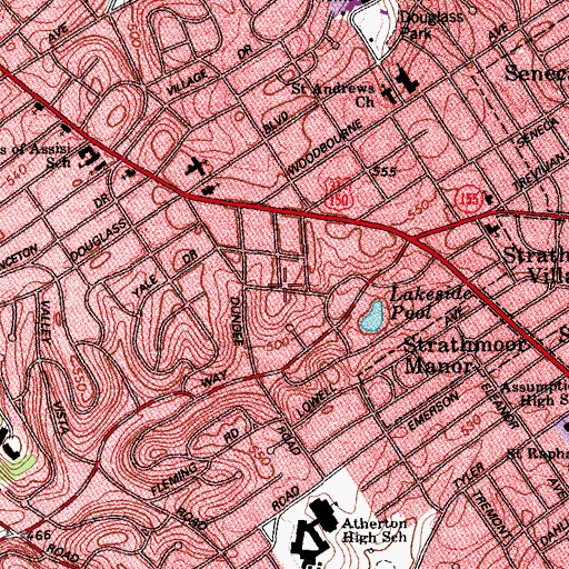 Topographic Map of Vineyard Christian Church, KY