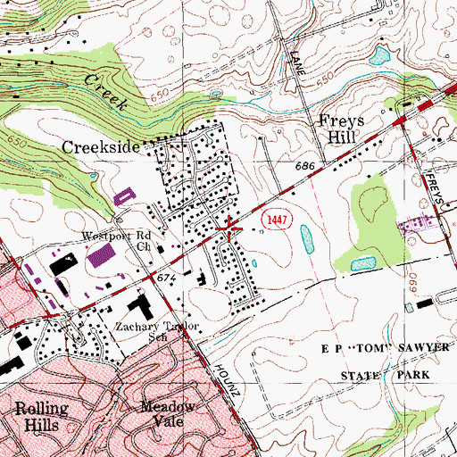 Topographic Map of Watkins United Methodist Church, KY