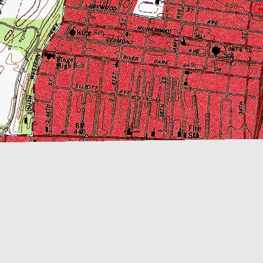Topographic Map of West Broadway Church of Christ, KY