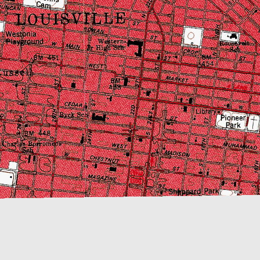 Topographic Map of Zion Baptist Church Annex, KY