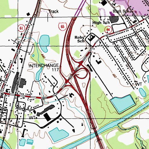 Topographic Map of Interchange 117, KY
