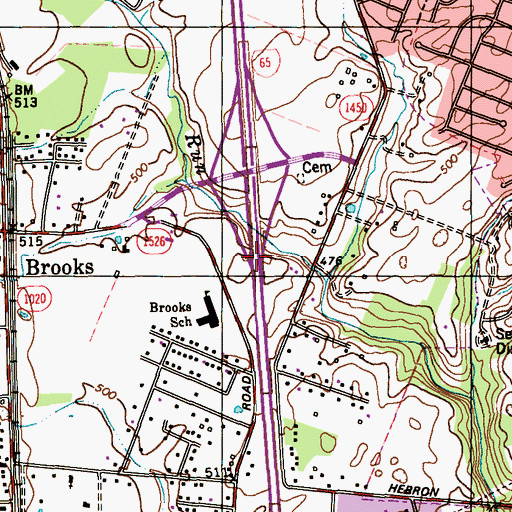 Topographic Map of Interchange 121, KY