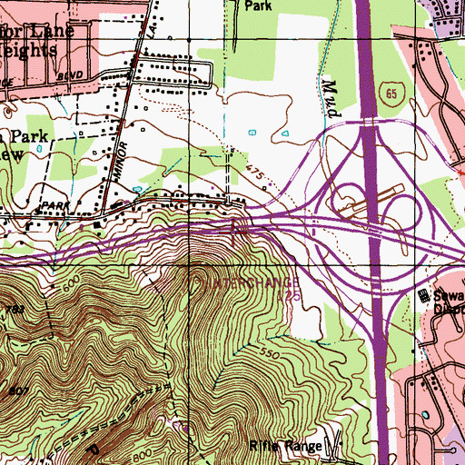 Topographic Map of Interchange 125B, KY