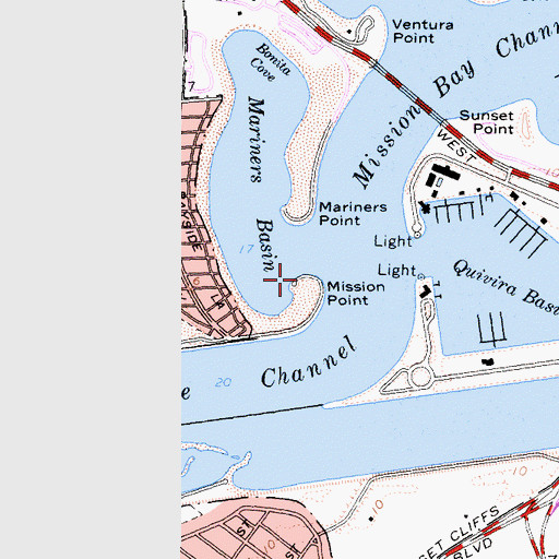 Topographic Map of Mission Point, CA