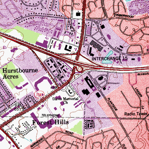 Topographic Map of Interchange 15B, KY