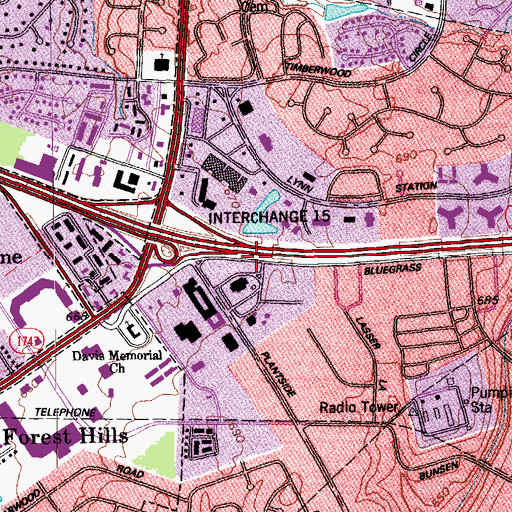 Topographic Map of Interchange 15C, KY