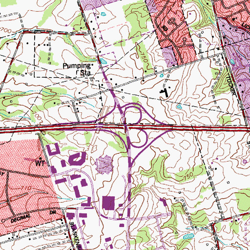 Topographic Map of Interchange 17, KY