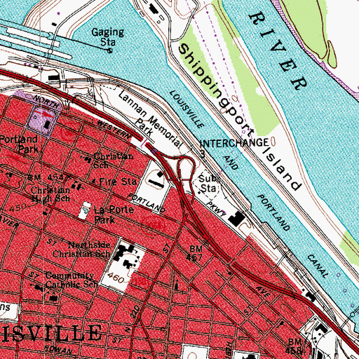 Topographic Map of Interchange 3, KY