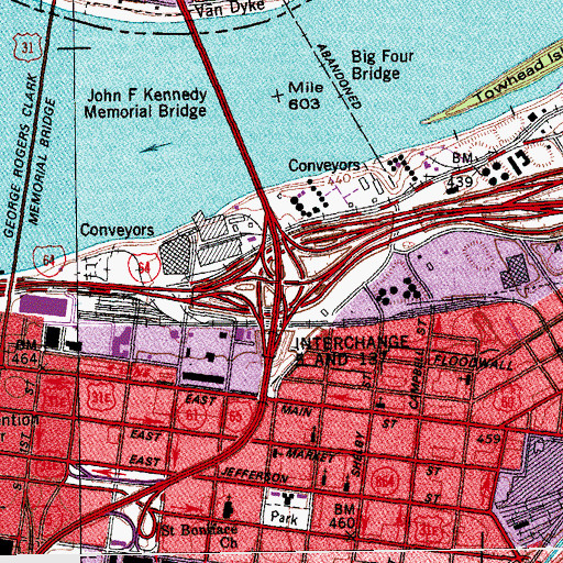 Topographic Map of Interchange 5A, KY