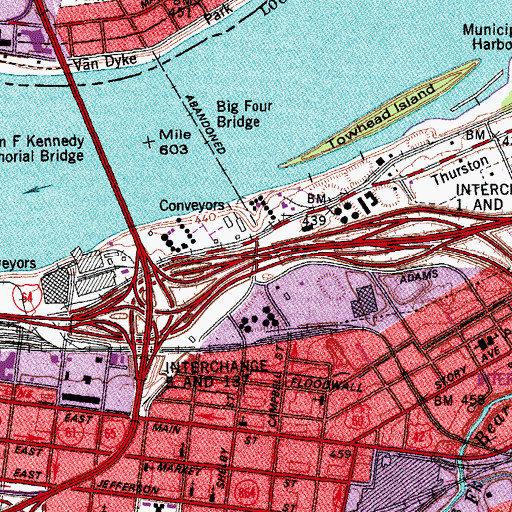 Topographic Map of Interchange 5B, KY