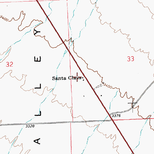 Topographic Map of Santa Claus, AZ