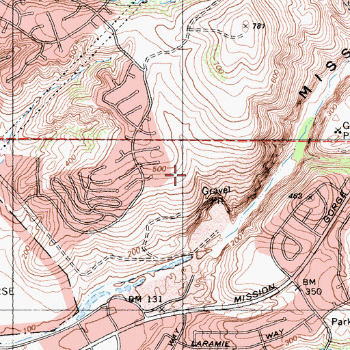 Topographic Map of Mission San Diego, CA
