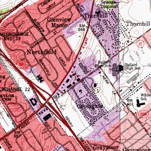 Topographic Map of Frazier Rehabilitation Institute East, KY