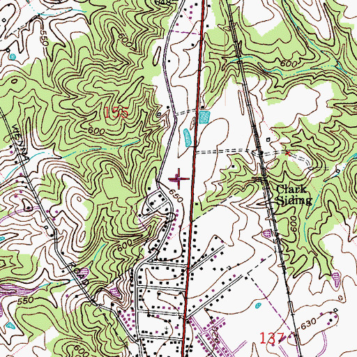 Topographic Map of Saint Catherine Regional Hospital, IN