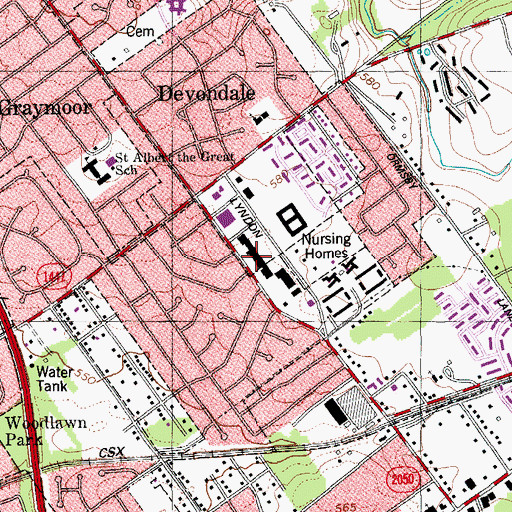 Topographic Map of Camelot Shopping Center, KY