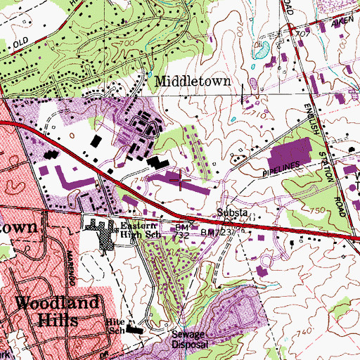 Topographic Map of Eastgate Shopping Center, KY