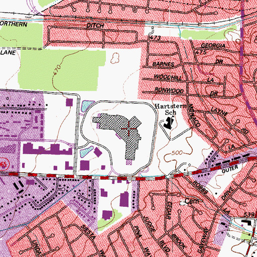 Topographic Map of Festival on Jefferson Court Shopping Center, KY