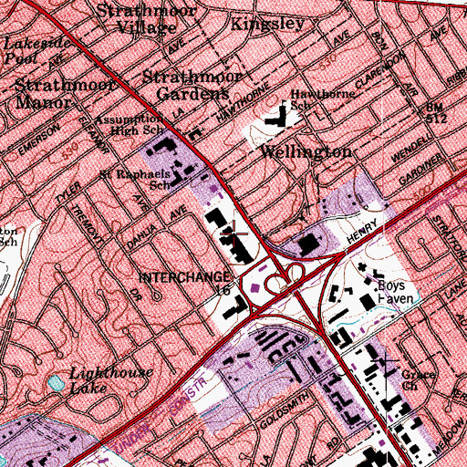 Topographic Map of Gardiner Lane Shopping Center, KY