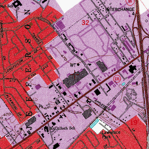 Topographic Map of Green Tree Mall, IN
