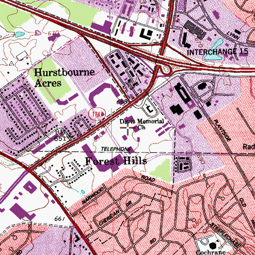 Topographic Map of Hunnington Place Shopping Center, KY