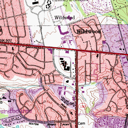 Topographic Map of Hurstborne Shopping Center, KY