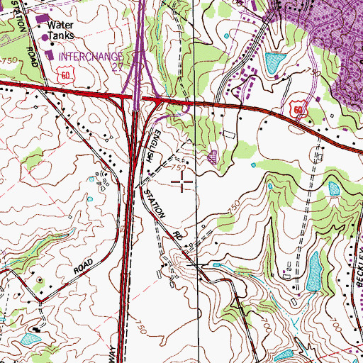 Topographic Map of Middletown Station Shopping Center, KY