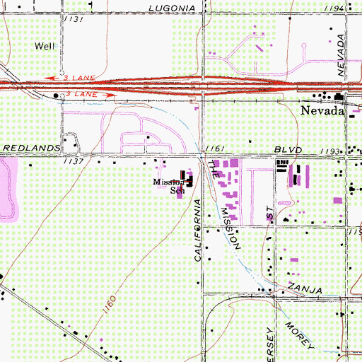 Topographic Map of Mission Elementary School, CA