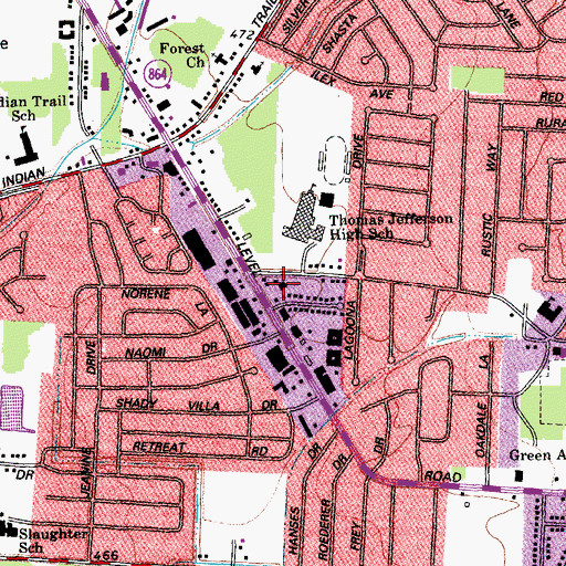 Topographic Map of Poplar Plaza Shopping Center, KY