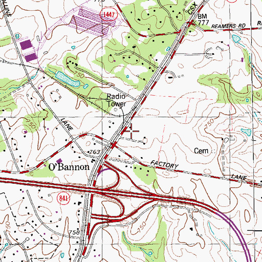 Topographic Map of Shops at Forest Springs, KY