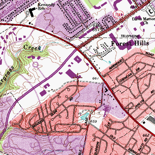 Topographic Map of Stony Brook Shopping Center, KY