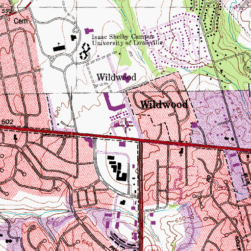 Topographic Map of The Forum Shopping Center, KY