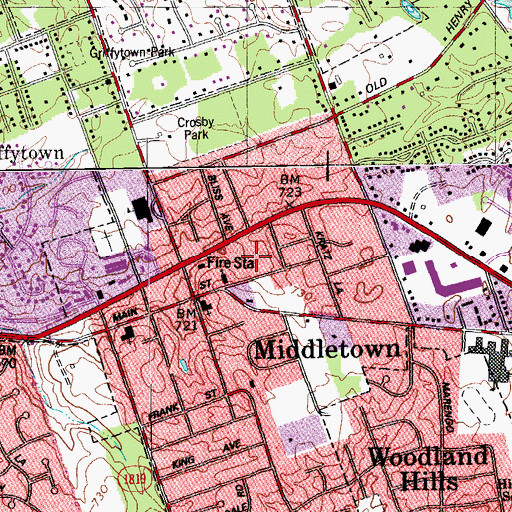 Topographic Map of Village Square Shopping Center, KY