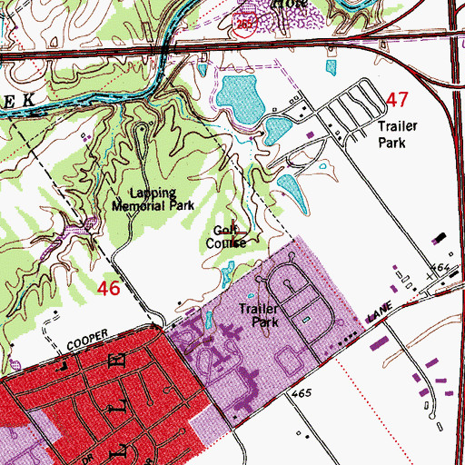 Topographic Map of Wooded View Country Club, IN
