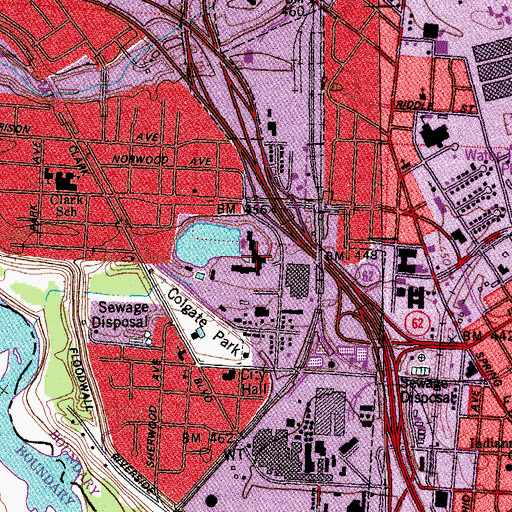 Topographic Map of Atlantis Water Park, IN