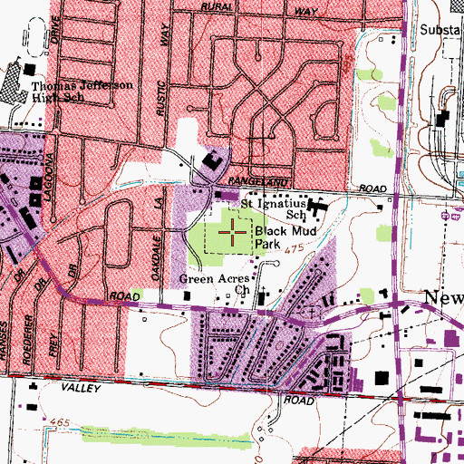 Topographic Map of Black Mudd Park, KY