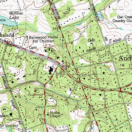 Topographic Map of Anchorage Post Office, KY