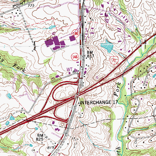 Topographic Map of Buckner Post Office, KY