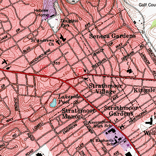 Topographic Map of Cherokee Post Office, KY