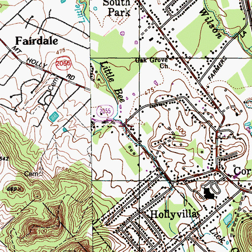 Topographic Map of Fairdale Post Office, KY