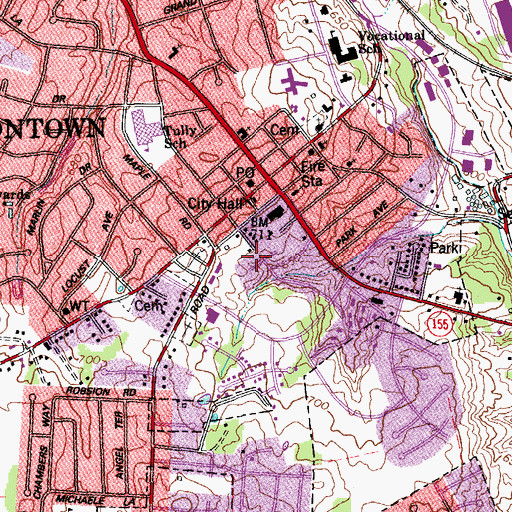 Topographic Map of Jeffersontown Post Office, KY