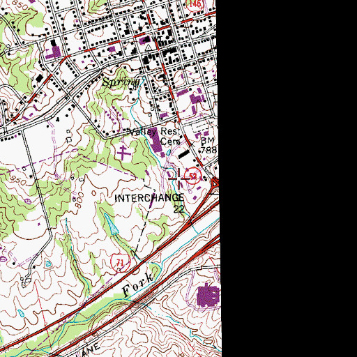 Topographic Map of La Grange Post Office, KY