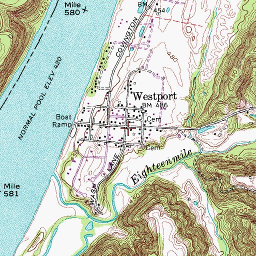 Topographic Map of Westport Post Office, KY