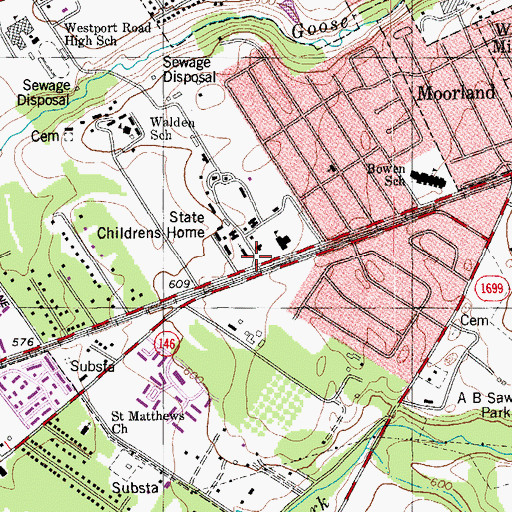 Topographic Map of Audubon Youth Development Center, KY